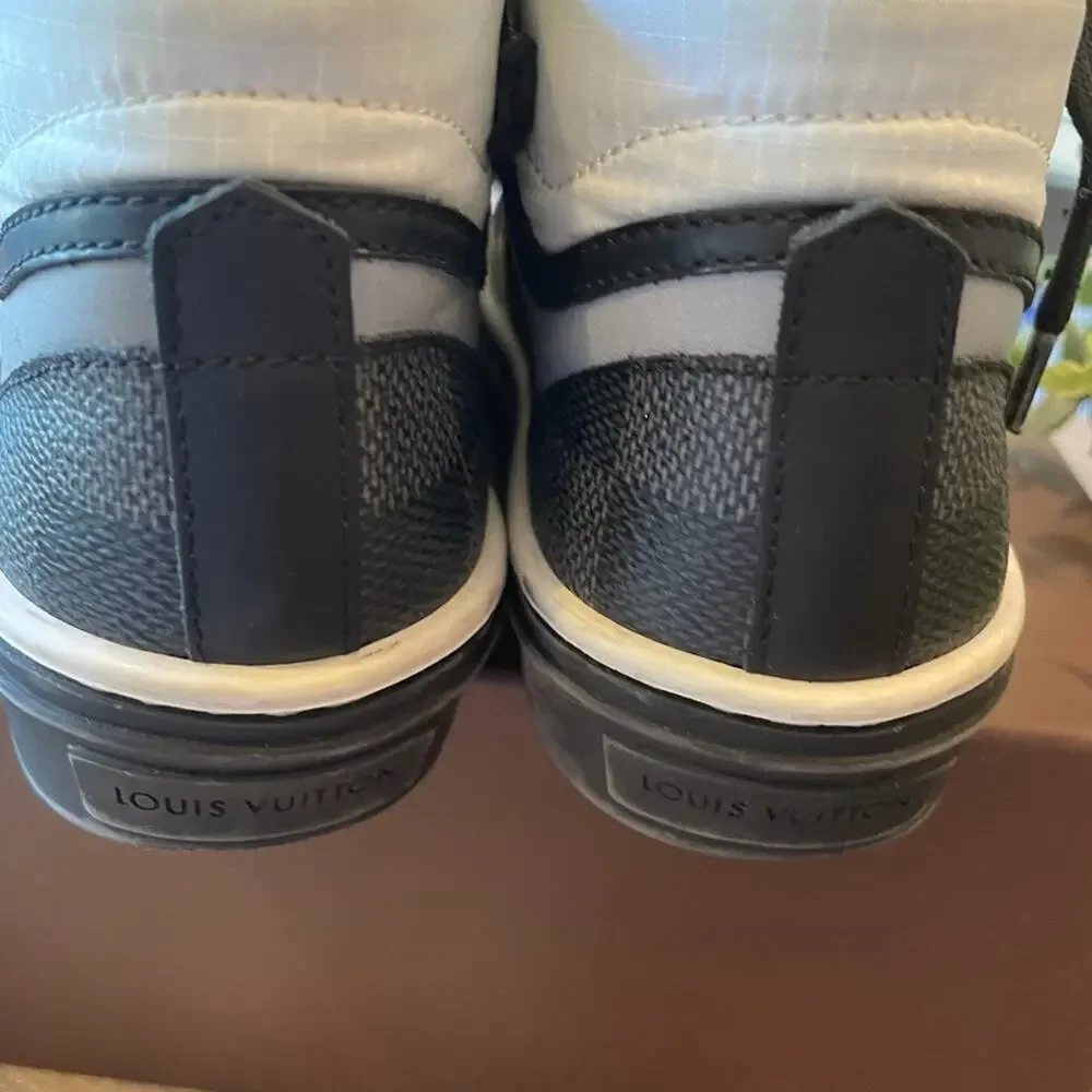 Louis Vuitton Boys Black Damier Designer Sneakers Shoes Youth size 12